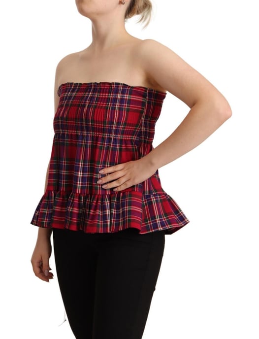 Gelaagde Ruit Strapless Top - Image 2