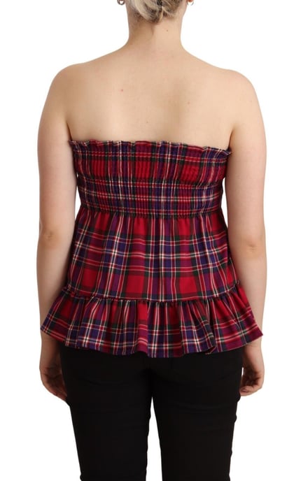 Gelaagde Ruit Strapless Top - Image 3