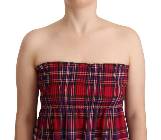Gelaagde Ruit Strapless Top - Image 4