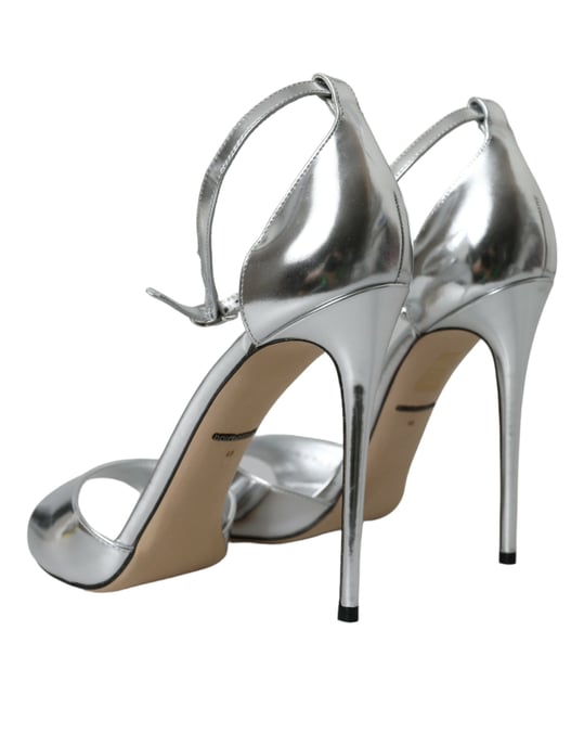 Zilveren Metallic Leren Hakken - Image 4