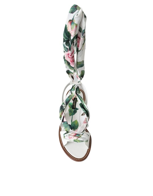 Rozenprint Platte Sandalen Leer Casual Stijl - Image 6