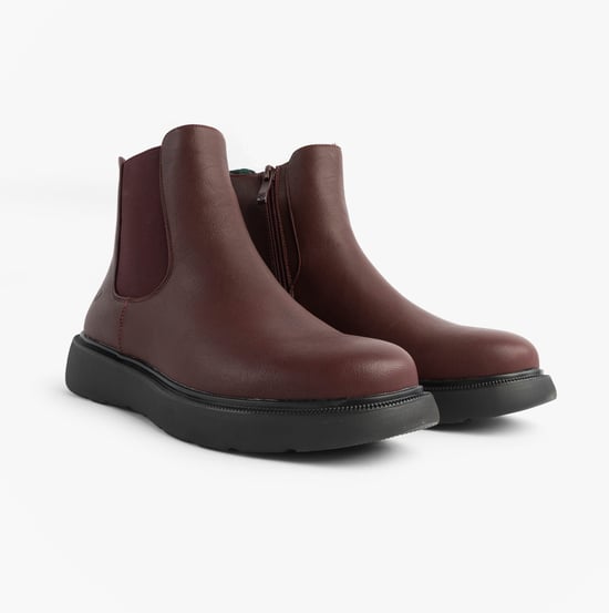 Heavenly Feet Azalea Womens Chelsea Boots Burgundy - Image 3