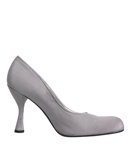 Gray Satin Pumps Heels - Image 1