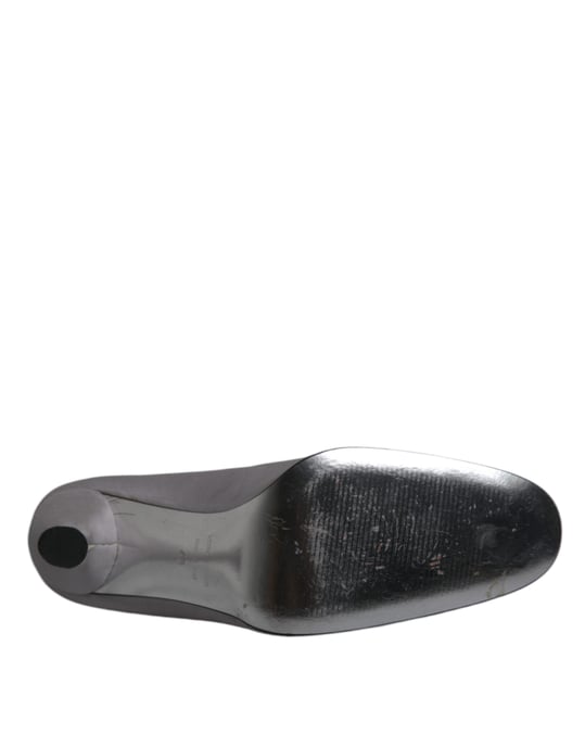 Gray Satin Pumps Heels - Image 6