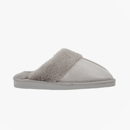 Jo & Joe Glimmer Womens Mule Slippers Grey - Image 1