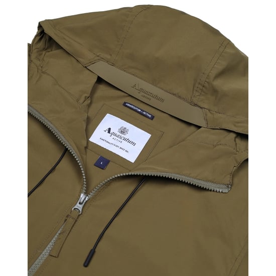 Aquascutum Active Hooded Stretch Windbreaker Army Green Jacket - Image 4