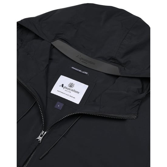 Aquascutum Active Hooded Stretch Windbreaker Navy Blue Jacket - Image 4