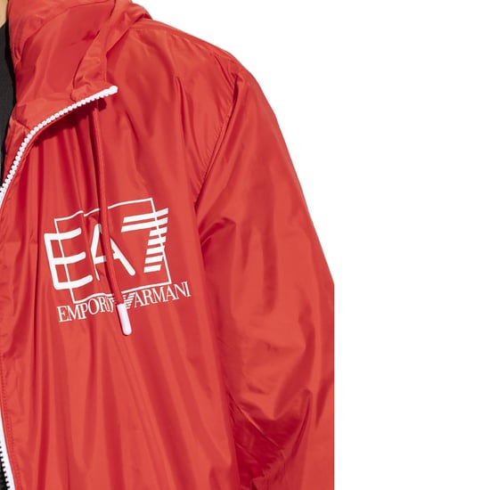 Ea7 Bold Logo Rood Capuchonjack - Image 3