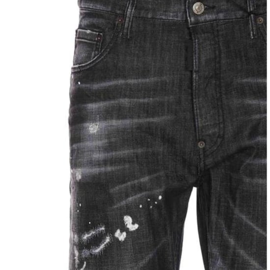 Dsquared2 642 Denim Paint Splash Zwarte Denim Broek Heren - Image 3
