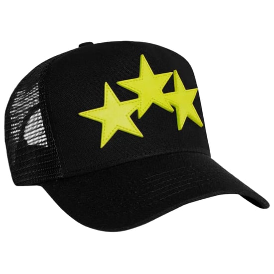 Amiri Three Star Trucker Hat Zwart Lime - Image 2