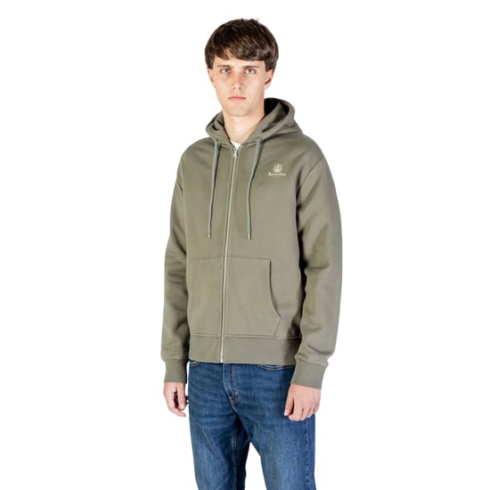 Aquascutum Active Small Logo Full Zip Up Army Green Hoodie - Image 2