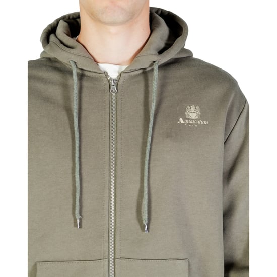 Aquascutum Active Small Logo Full Zip Up Army Green Hoodie - Image 4