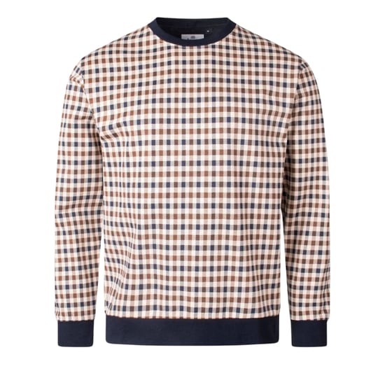 Aquascutum Active Iconic Crewneck Beige Geruit Sweatshirt - Image 1