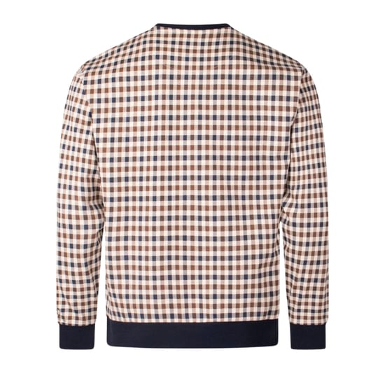 Aquascutum Active Iconic Crewneck Beige Geruit Sweatshirt - Image 2