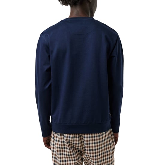 Aquascutum Active Macro Iconic Pocket Crewneck Marineblauwe Sweatshirt - Image 4