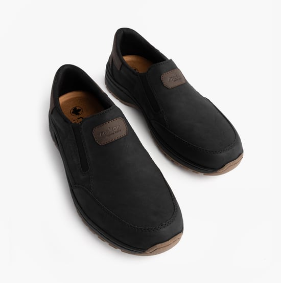 Rieker 03365-00 Mens Moccasins Slip-on Shoes Black - Image 2
