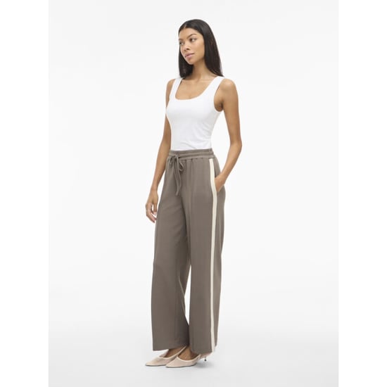 Vila Viclua hw wide track pants taupe - Image 6