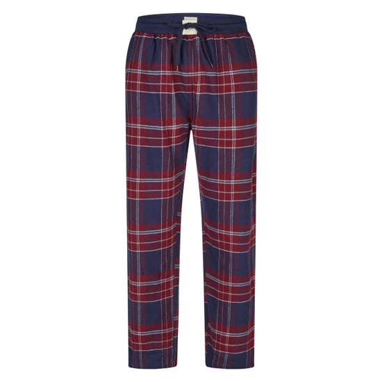 Phil & Co Lange heren pyjama set met flanellen pyjamabroek bordeaux rood/blauw - Image 2