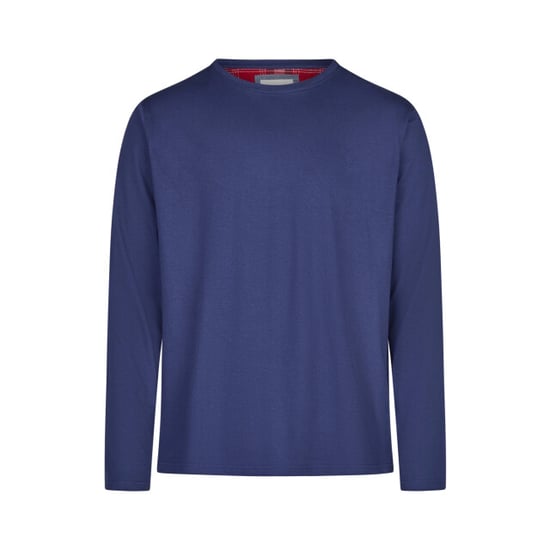 Phil & Co Lange heren pyjama set met flanellen pyjamabroek rood/blauw - Image 3