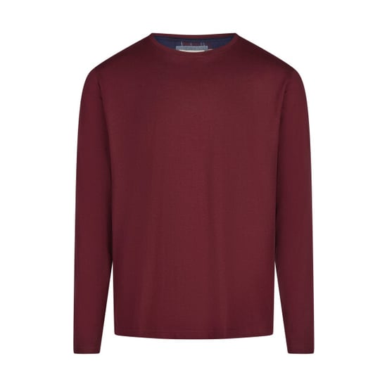 Phil & Co Lange heren pyjama set met flanellen pyjamabroek bordeaux rood/blauw - Image 4