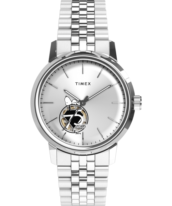 Timex Peanuts Marlin Heren Horloge Zilverkleurig TW2Y45000 - Image 1