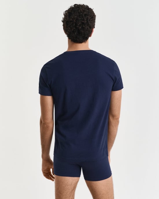 Crew Neck T-Shirts in Dark Blue (2 Pack) - Image 2