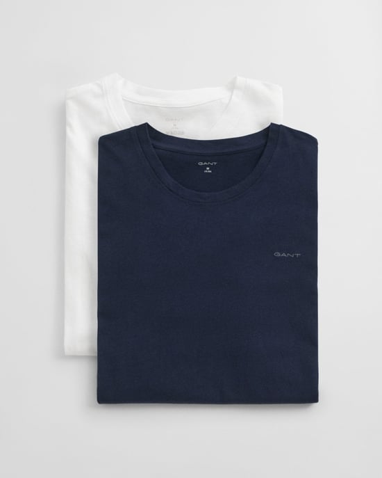 Crew Neck T-Shirts in Dark Blue (2 Pack) - Image 3