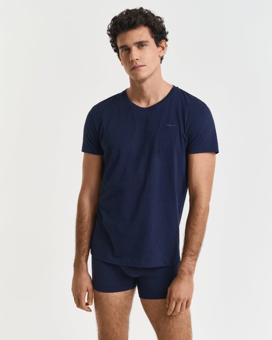 Crew Neck T-Shirts in Dark Blue (2 Pack) - Image 4