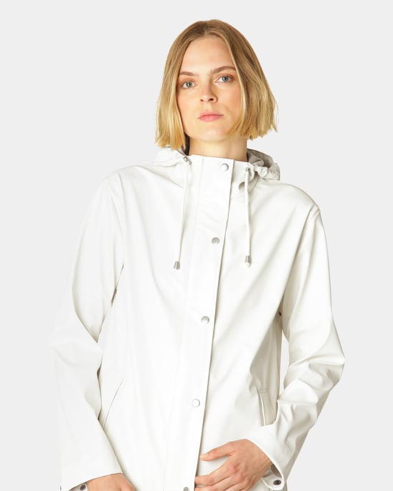 Short Raincoat in Light Grey - Image 5