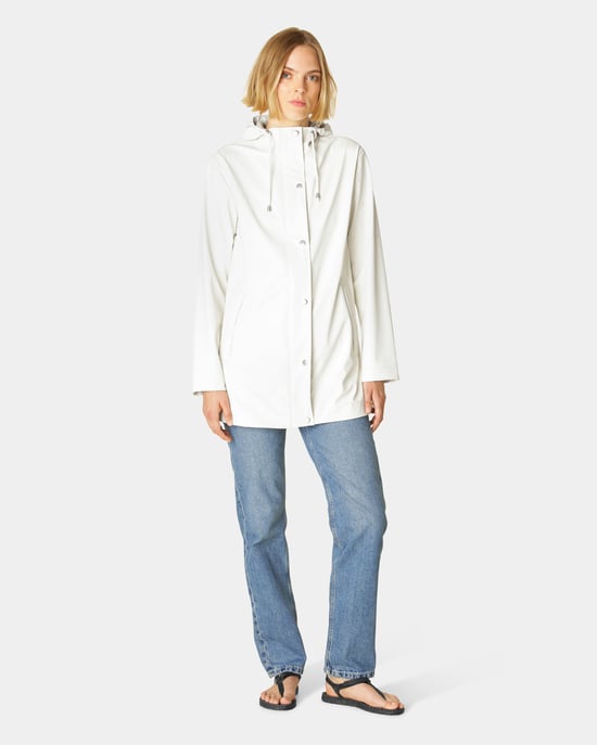 Short Raincoat in Light Grey - Image 6