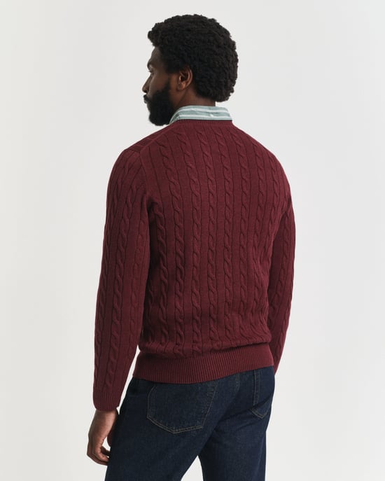 Crew Neck Jumper in Dark Red - Image 2