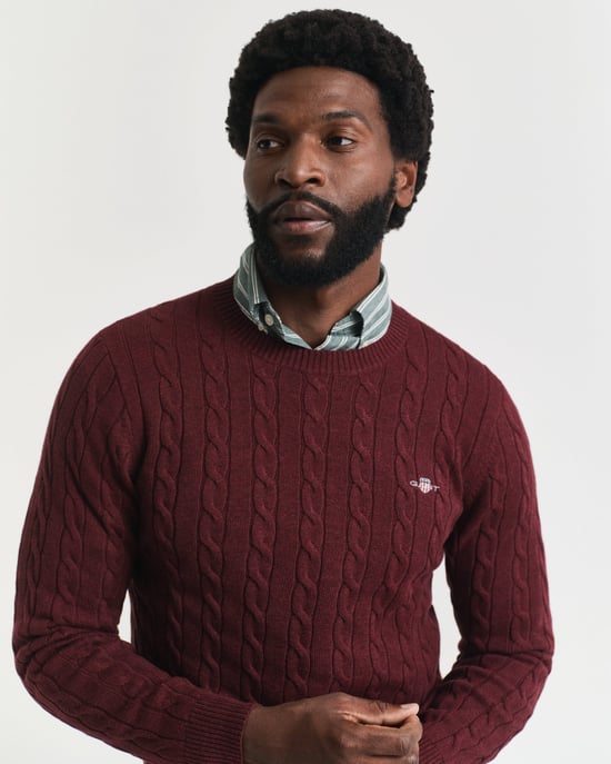 Crew Neck Jumper in Dark Red - Image 3