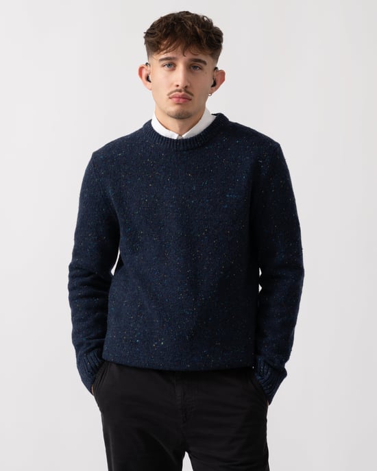 Crew Neck Jumper in Dark Blue - Image 1