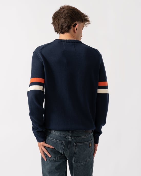 Crew Neck Jumper in Dark Blue - Image 2