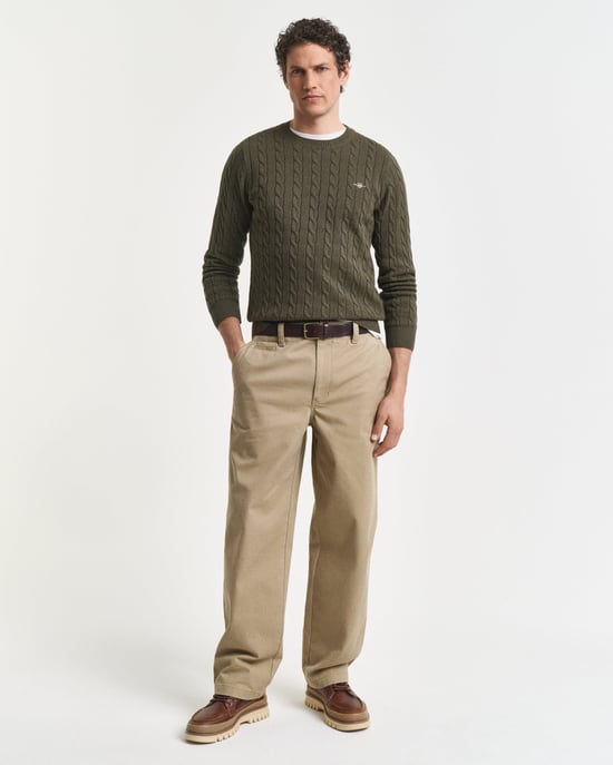 Crew Neck Jumper in Dark Green - Image 4