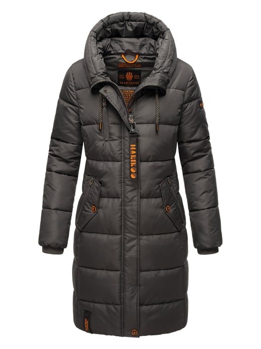 Marikoo dames winterjas – Lange gewatteerde jas met capuchon & zakken - Image 2