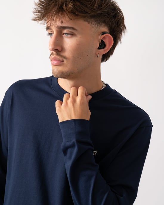 Long Sleeve T-Shirt in Dark Blue - Image 5