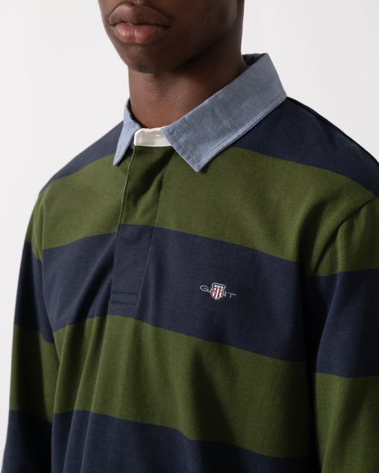 Regular Fit Heavy Rugger in Dark Green - Image 4