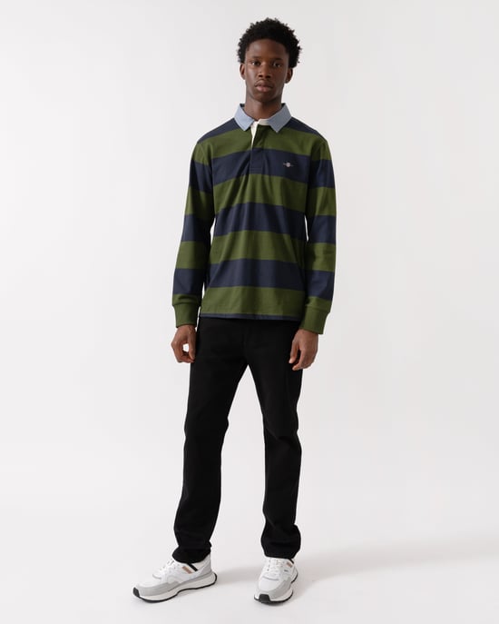 Regular Fit Heavy Rugger in Dark Green - Image 5
