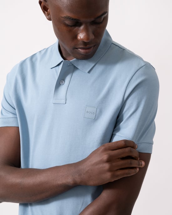 Passenger Slim-Fit Polo Shirt in Light Blue - Image 3