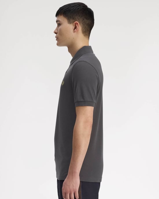 Plain Signature Polo Shirt in Dark Grey - Image 2