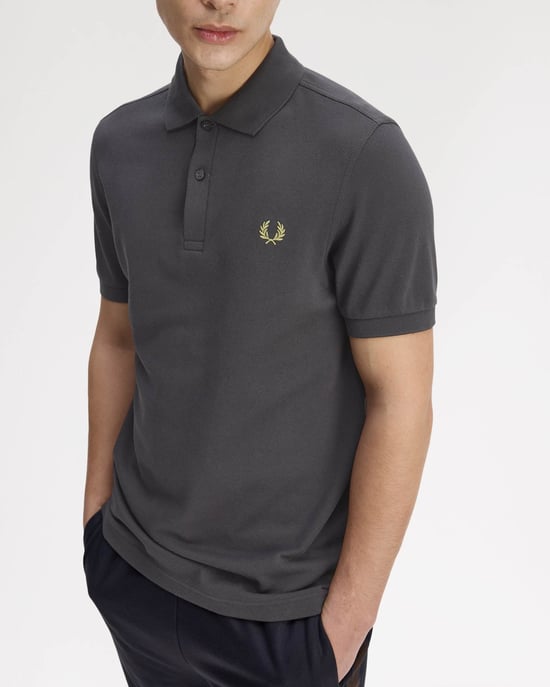 Plain Signature Polo Shirt in Dark Grey - Image 4