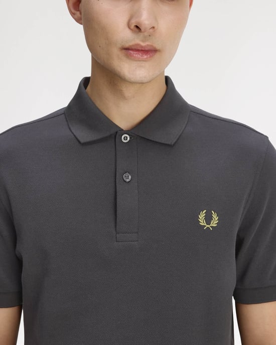 Plain Signature Polo Shirt in Dark Grey - Image 5