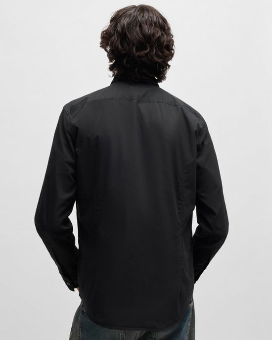 Ermo Slim-Fit Shirt in Black - Image 3