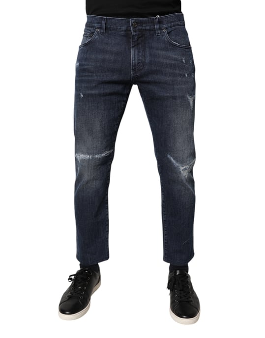 Distressed Straight Leg Jeans - Image 1