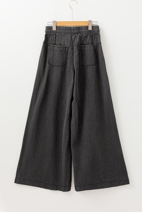 Wide Leg Jeans Button Fly Drawstring - Image 4