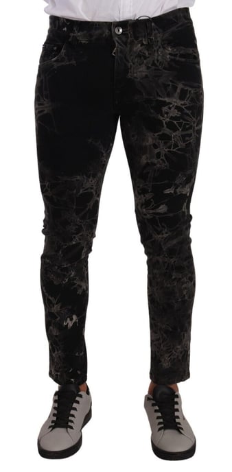 Marble Print Skinny Jeans - Image 1