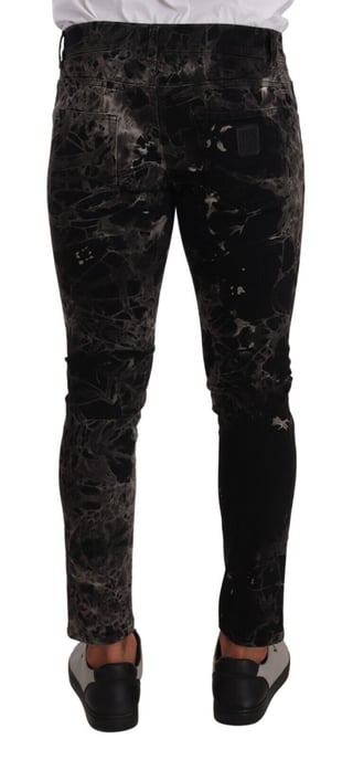 Marmorprintade smala jeans - Image 2