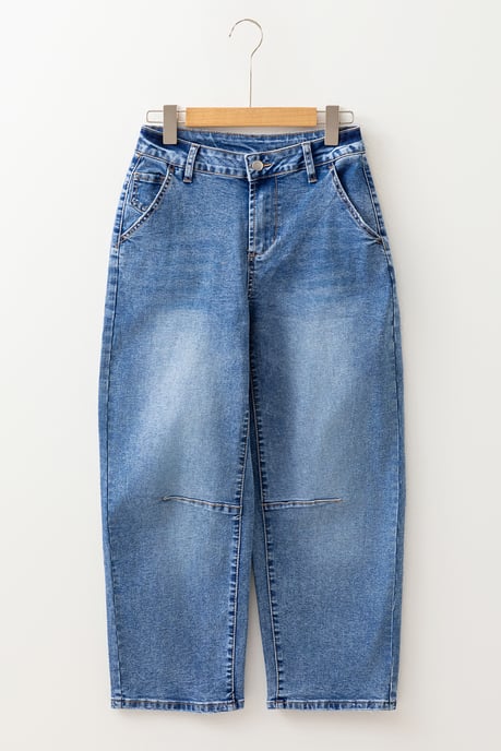 Cropped Wide Leg Denim Jeans - Image 5