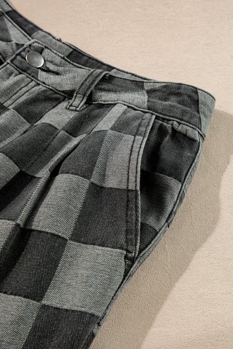 Checkered Pattern Jeans - Image 2